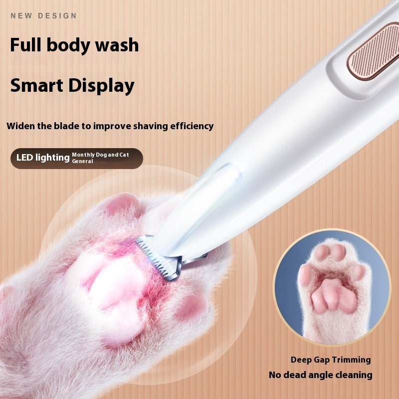 Recortadora impermeable para perros y gatos con luz LED y cuchilla ancha de acero inoxidable