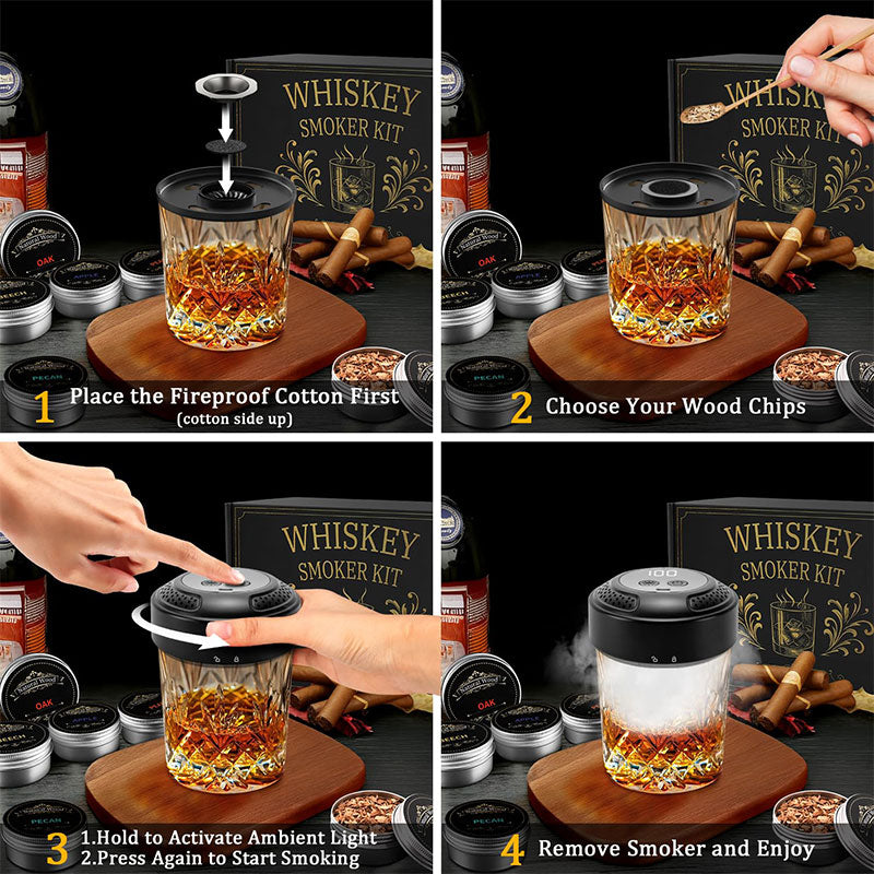 Kit de ahumador eléctrico para cócteles con whisky