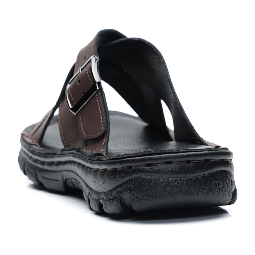 Sandalias Hombre MGGMOKAY | Cuero Genuino, Suela Antideslizante y Tira Ajustable – Color Brown