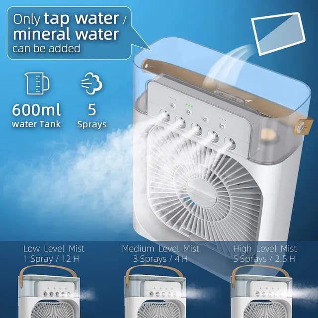 Humidificador en spray, ventilador de enfriamiento por agua