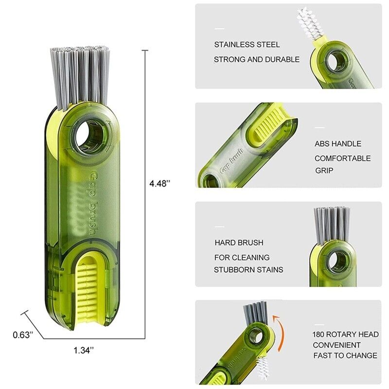 Cepillo de limpieza 3 en 1 para huecos de botellas