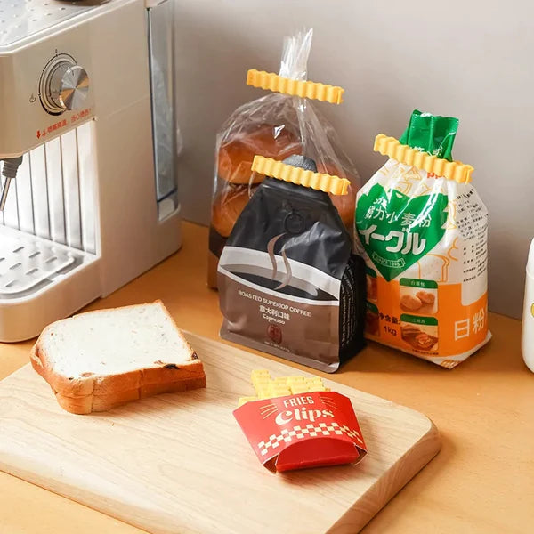 Clips magnéticos de sellado para alimentos estilo patatas fritas (12 piezas)