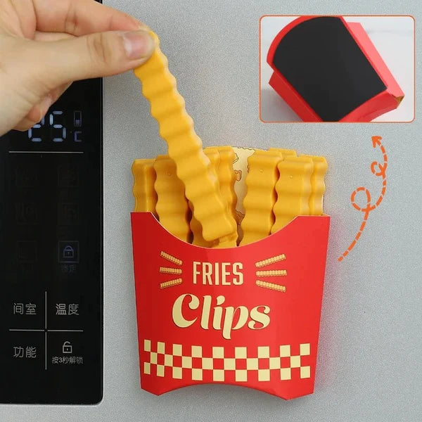 Clips magnéticos de sellado para alimentos estilo patatas fritas (12 piezas)