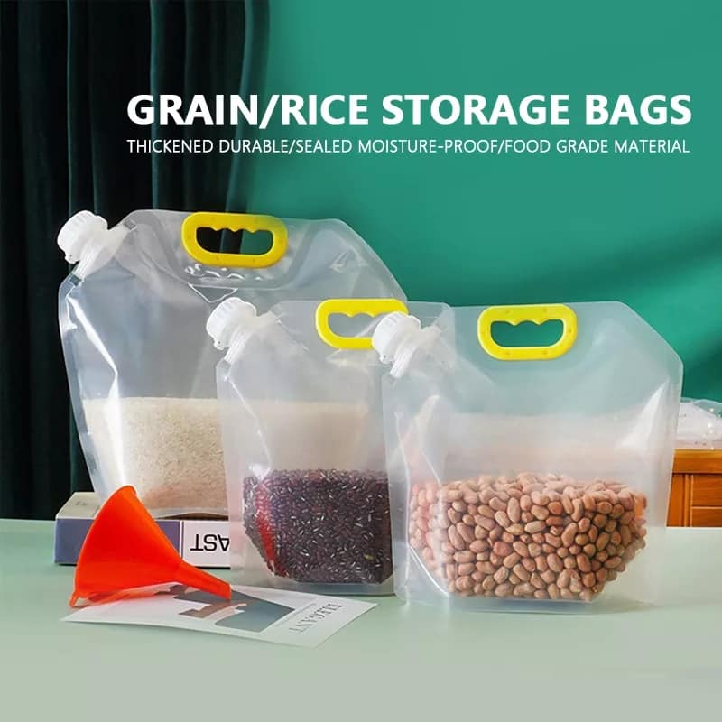 Bolsa de grado alimentario para almacenamiento de cocina, transparente, portátil, a prueba de humedad y con cierre hermético