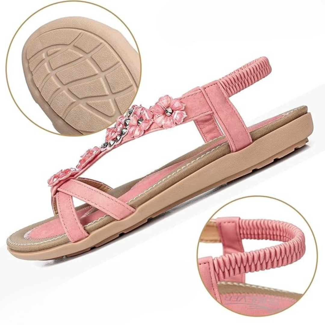 Sandalias Mujer SweetBloom | Estilo Veraniego, Comodidad Ligera y Ajuste Elástico – Color Rosa