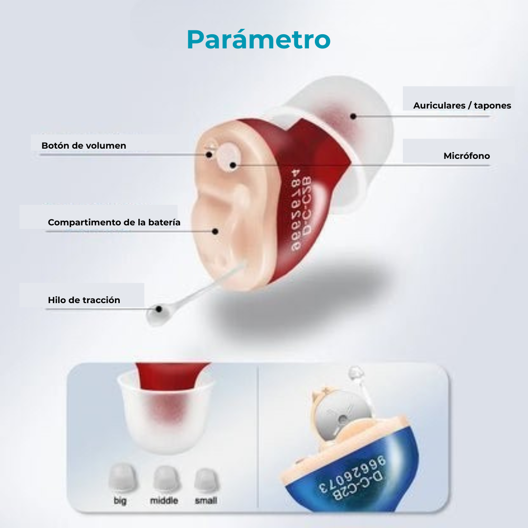 Aparato Auditivo Invisible - Ayuda Auditiva Resistente al Agua y Recargable | ClearPro