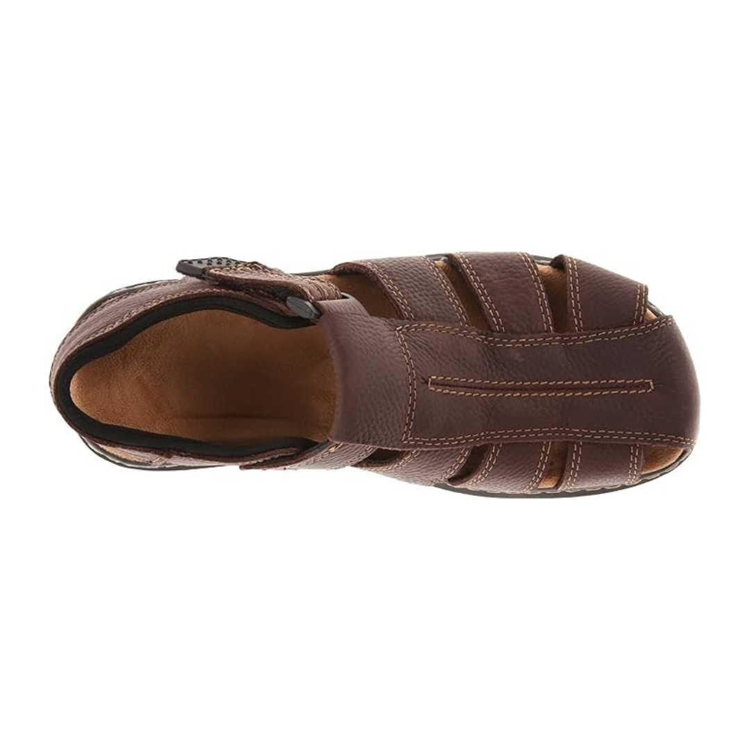 Sandalias Hombre Gaston | Cuero Genuino, Plantilla Memory Foam y Cierre Ajustable – Color Brown
