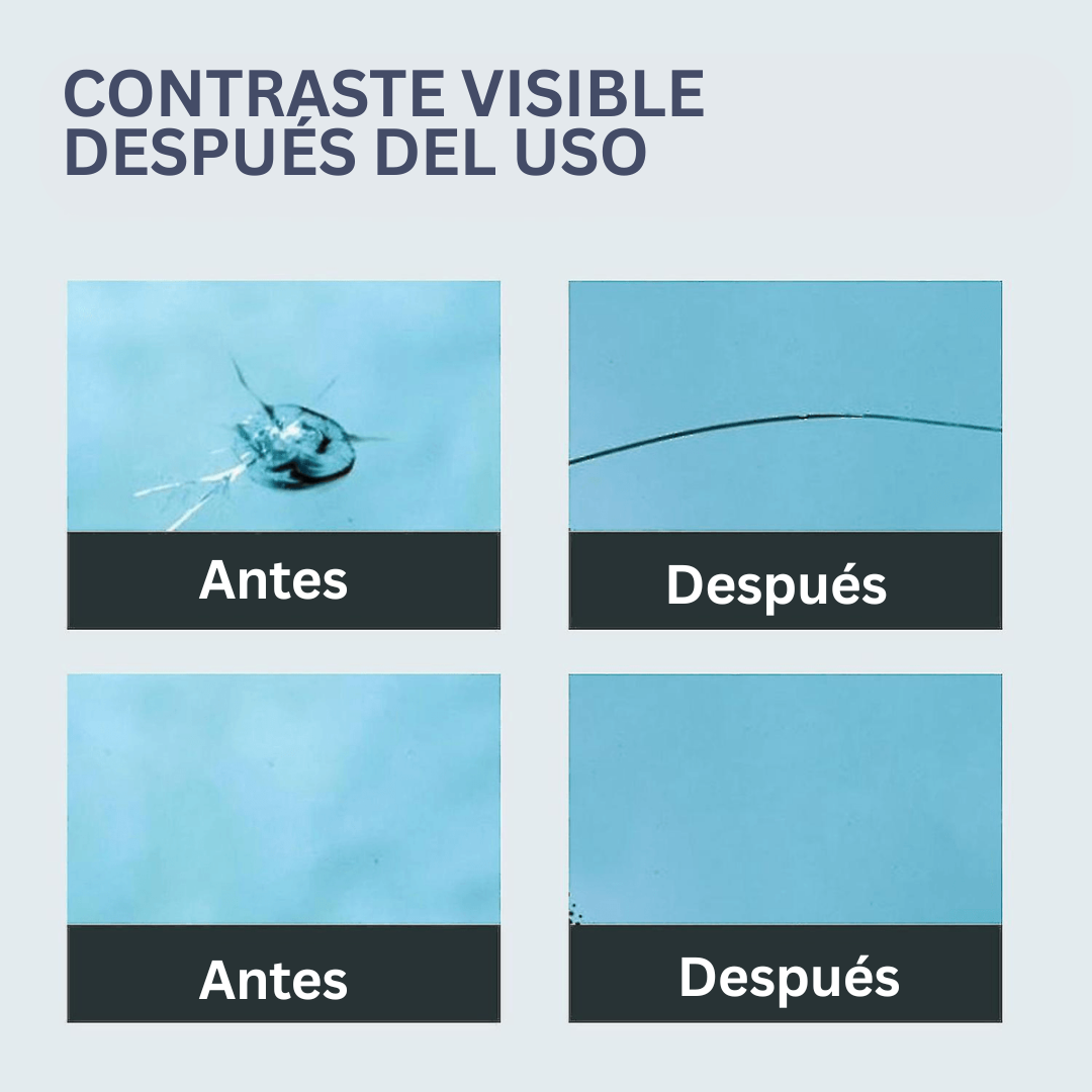Kit de reparación de parabrisas y arañazos de vidrio para coche - Fácil de usar