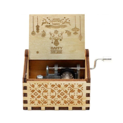 Caja de Música Navideña de Madera – Bailarina Hecha a Mano