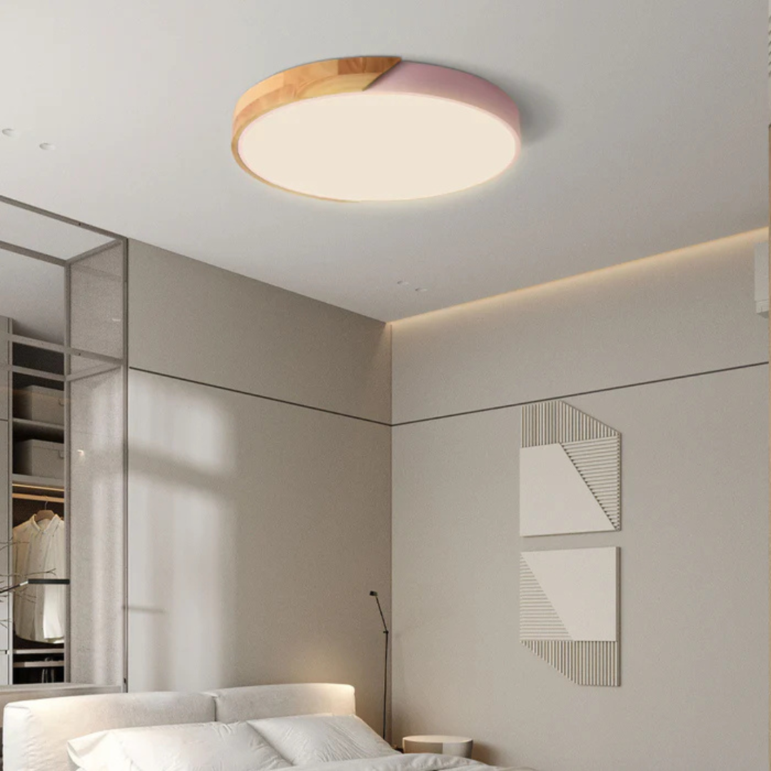 Delos - Lámpara de techo LED escandinava de madera