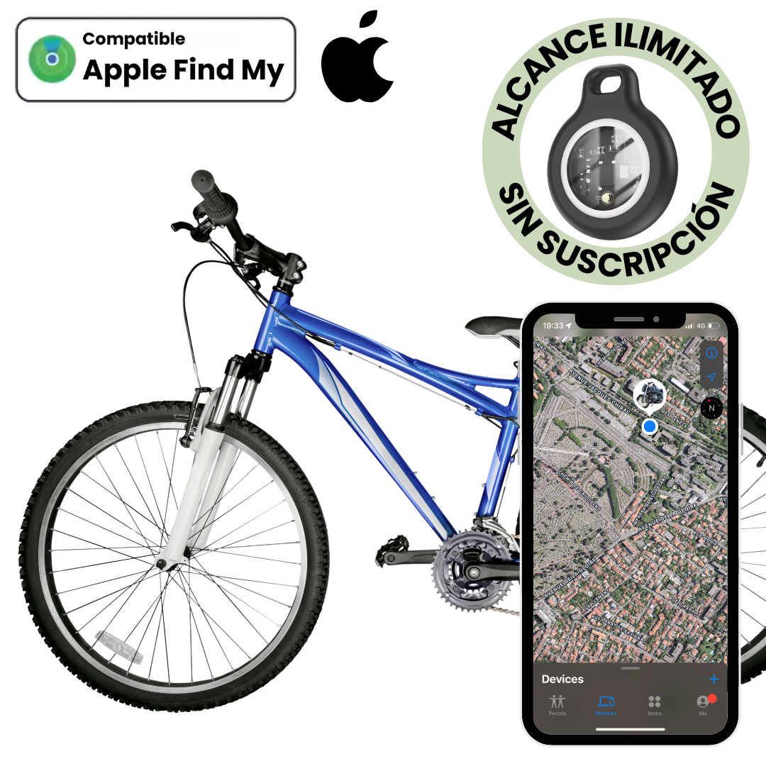 Localizador GPS para Bicicleta en Tiempo Real – Sin Suscripción (Compatible solo con iOS: iPhone, iPad, Mac)
