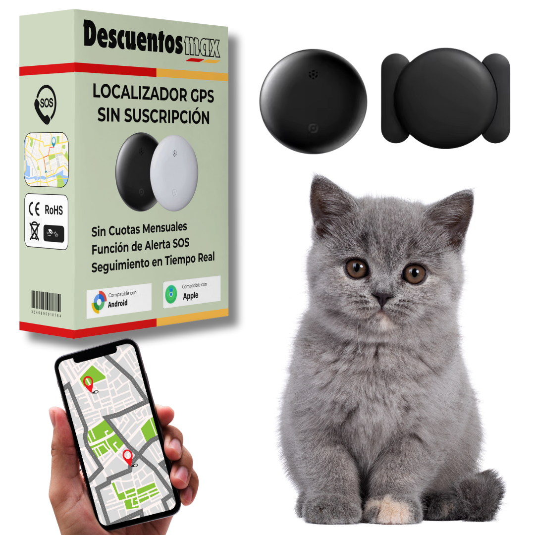 Localizador GPS para Gato Discreto – Seguimiento Global con Apple & Android Find My – Sin Cuotas Mensuales