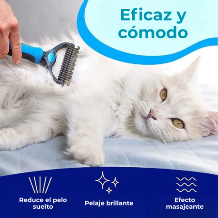Cepillo de doble cara para gatos