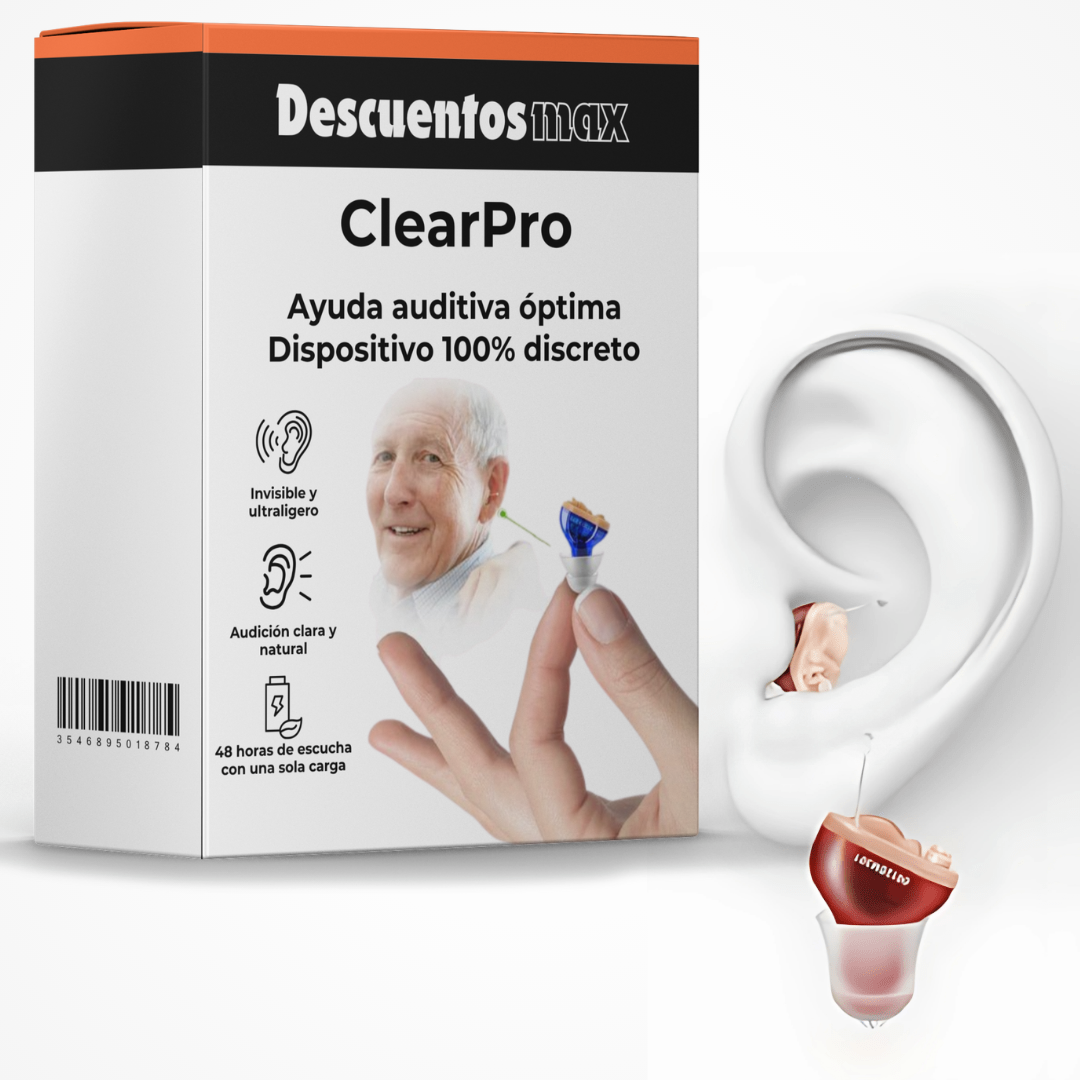 Aparato Auditivo Invisible - Ayuda Auditiva Resistente al Agua y Recargable | ClearPro