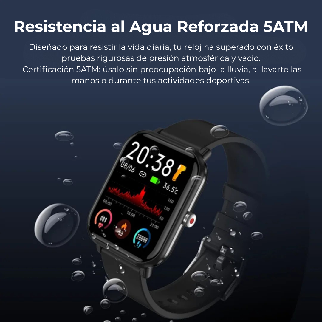 Wellness Pro™ | Monitor de Tensión, Oxígeno y Actividad – Smartwatch Multideporte 2025
