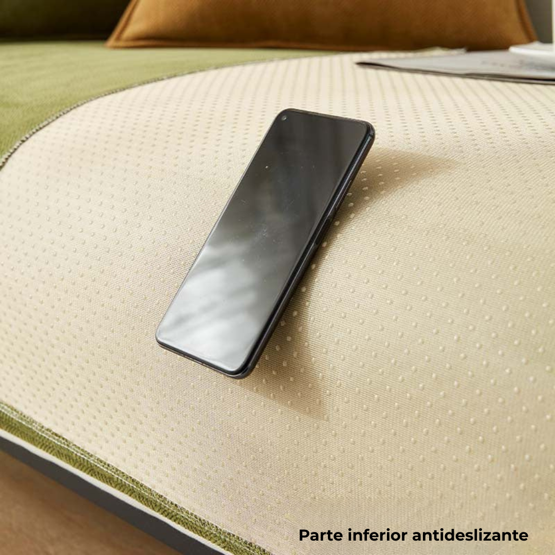 Funda de sofá de chenilla con diseño de espiga, impermeable y antimancha