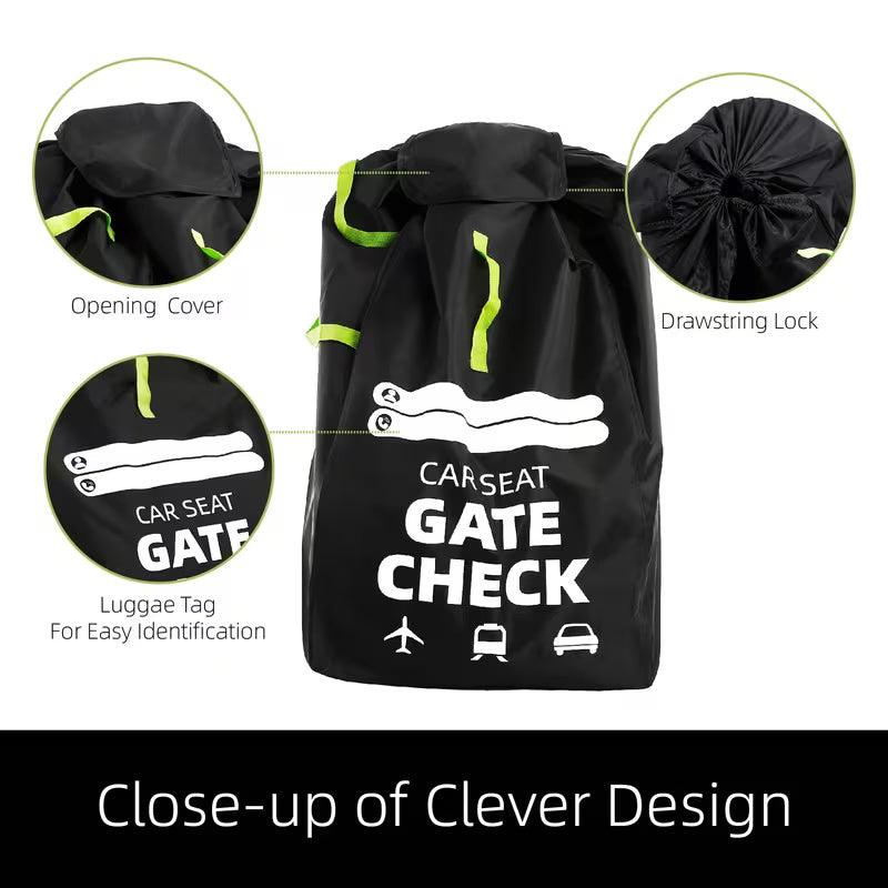 Mochila de viaje para silla de coche convertible | Protector de asiento para niños impermeable