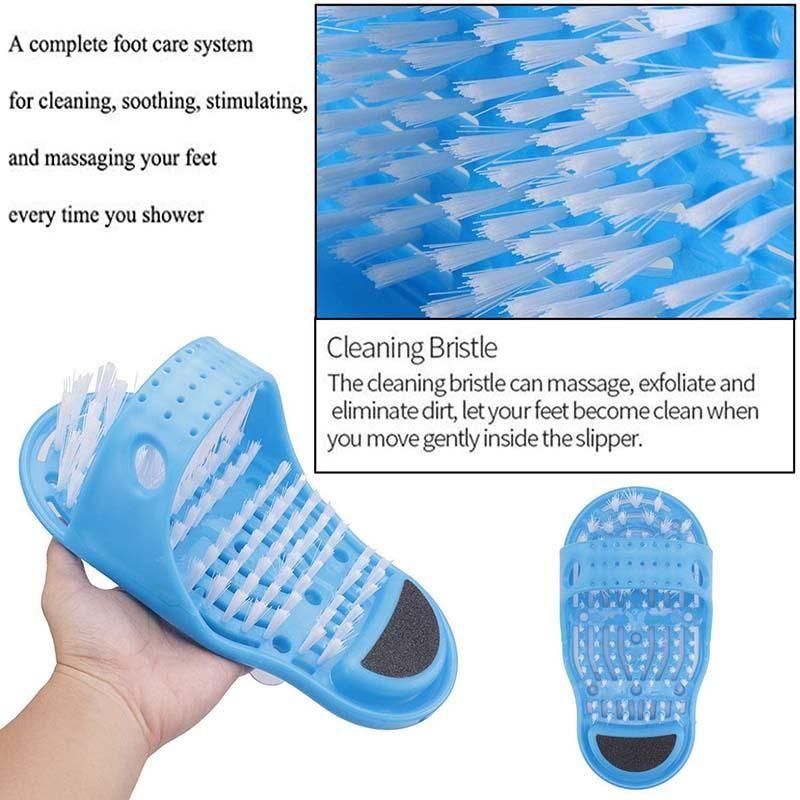Dmax | Zapatilla de ducha para pies con cepillo exfoliante y masajeador