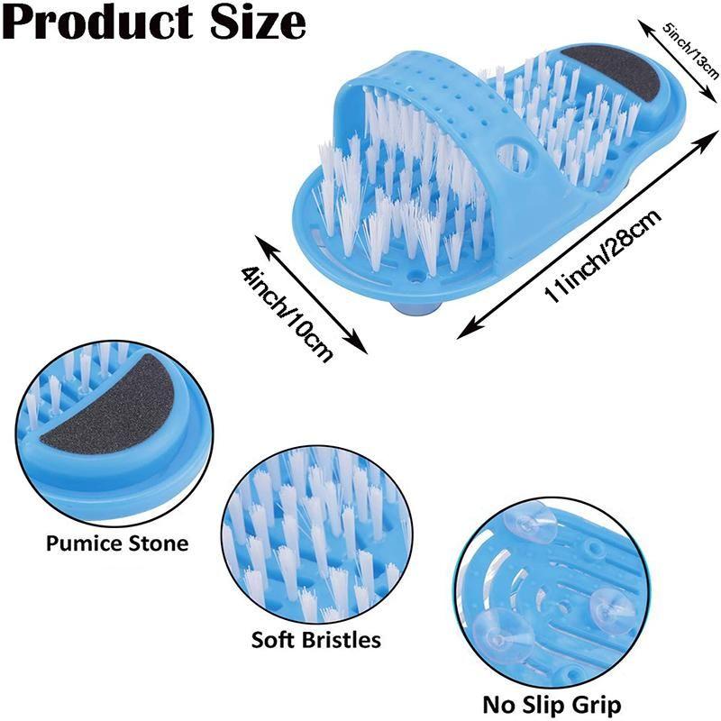 Dmax | Zapatilla de ducha para pies con cepillo exfoliante y masajeador