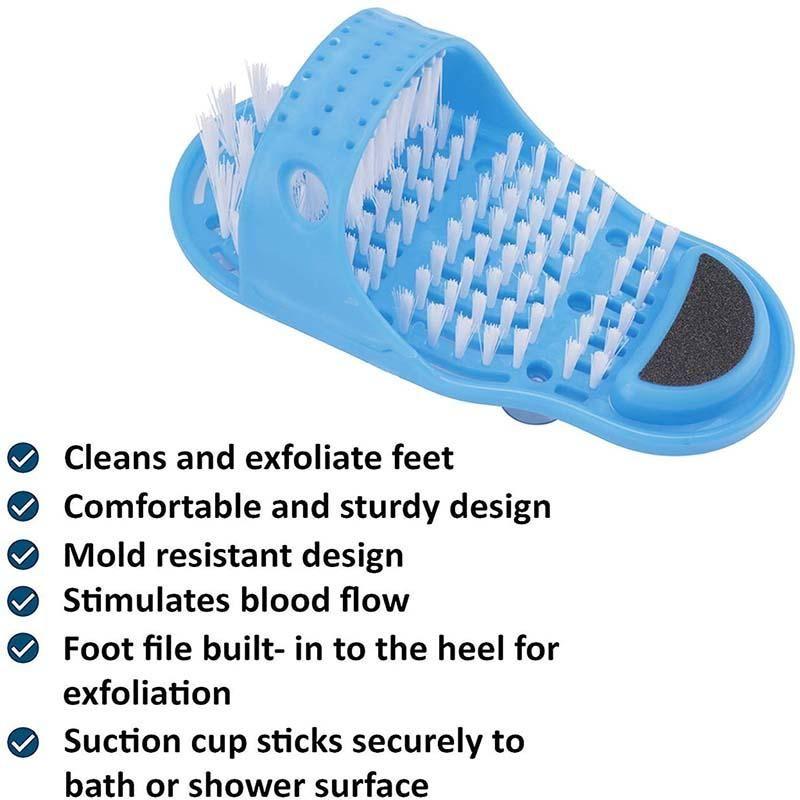 Dmax | Zapatilla de ducha para pies con cepillo exfoliante y masajeador
