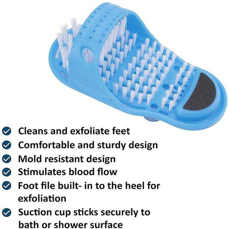 Dmax | Zapatilla de ducha para pies con cepillo exfoliante y masajeador