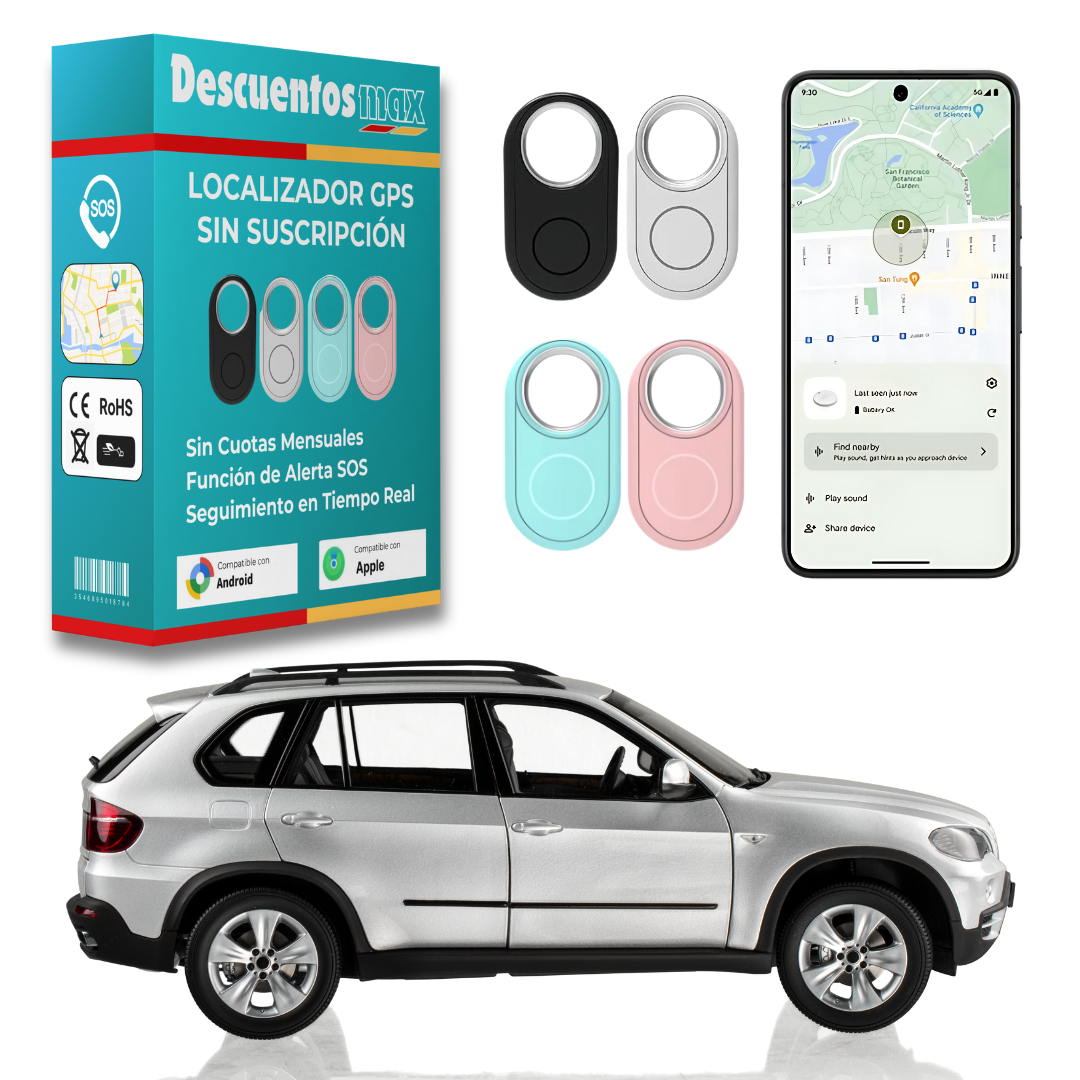 Localizador GPS para Coche sin Suscripción – Compatible con iOS & Android Find My – Seguridad Antirrobo