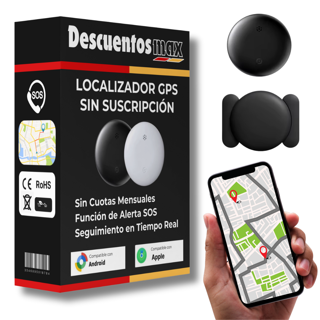 Localizador GPS para Vehículos sin Suscripción – Compatible con Android & iOS Find My – Seguridad Antirrobo