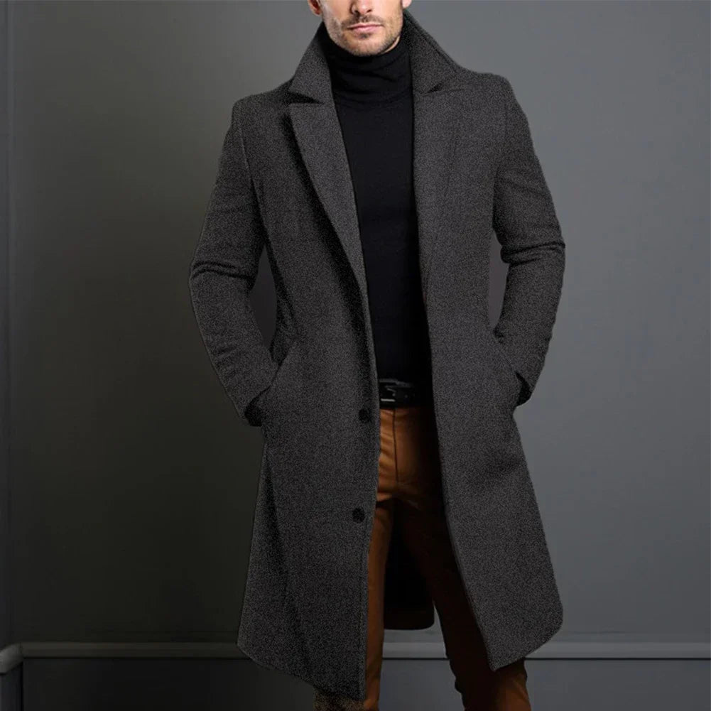 Abrigo Largo de Lana para Hombre – Clásico, Elegante y Perfecto para Invierno