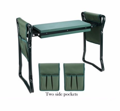 Taburete de jardín plegable con bolsa | Asiento y organizador de herramientas