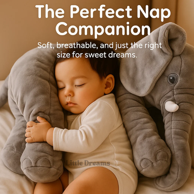 Almohada Elefante Suave | Ligera, Esponjosa e Ideal para la Siesta y el Juego de Bebés y Niños