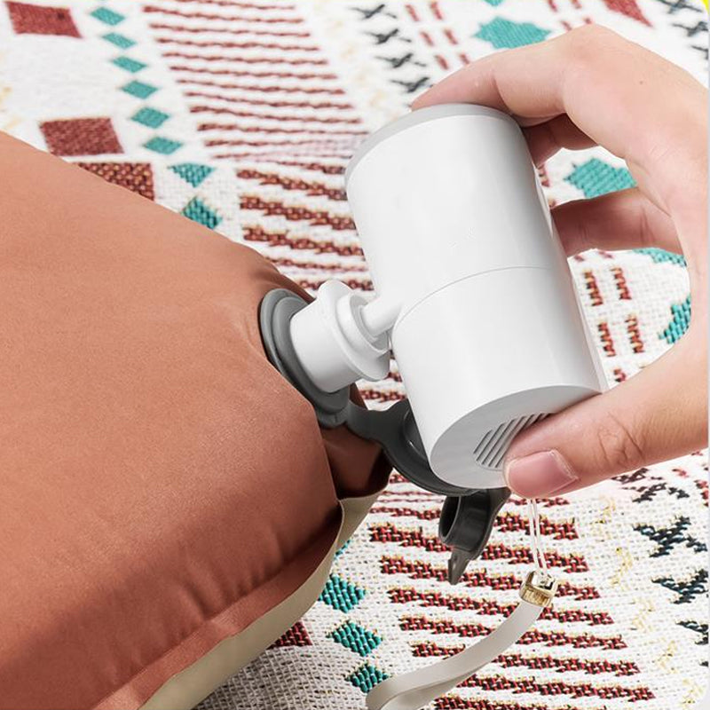 Bomba de aire portátil con luz LED | Inflador compacto para camping y exteriores