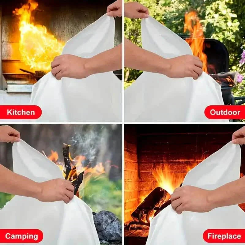Dmax | Paquete de 2: Mantas ignífugas de fibra de vidrio premium - Resistente al calor, compactas y reutilizables