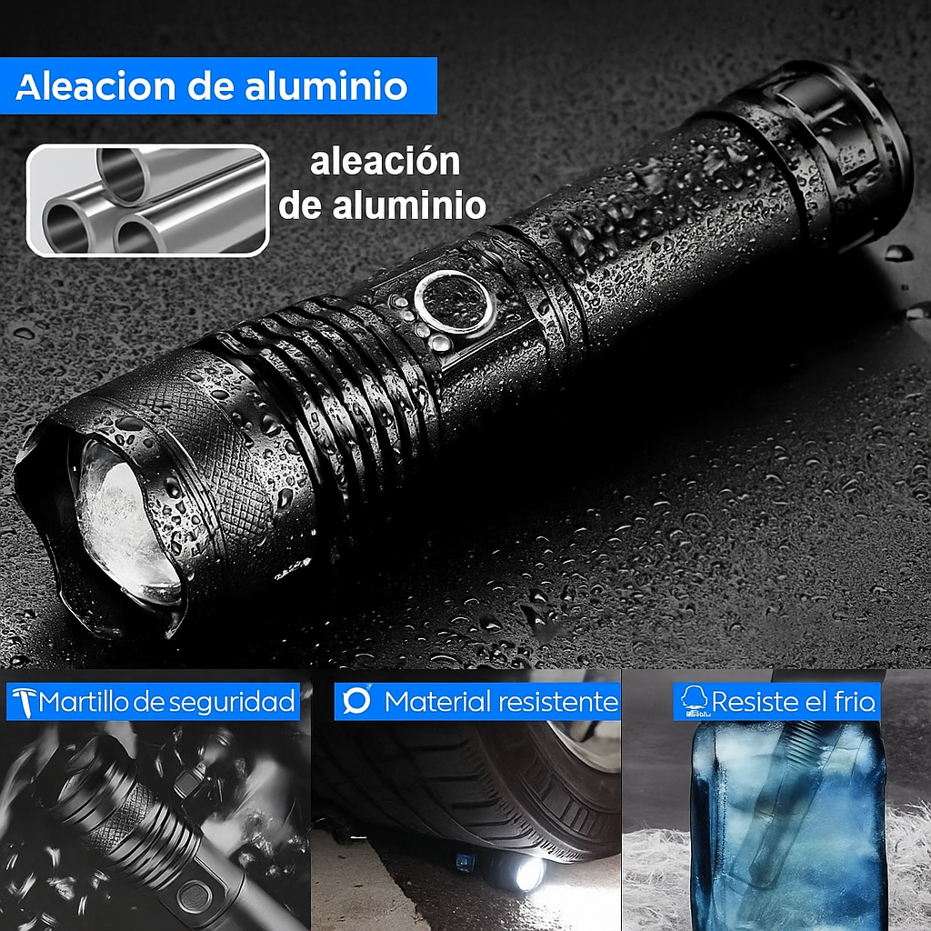 Linterna Recargable LED de Alto Lumen