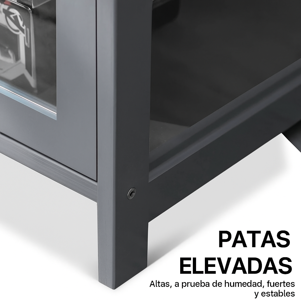 Gabinete de Exhibición Iluminado de Bambú y Acrílico