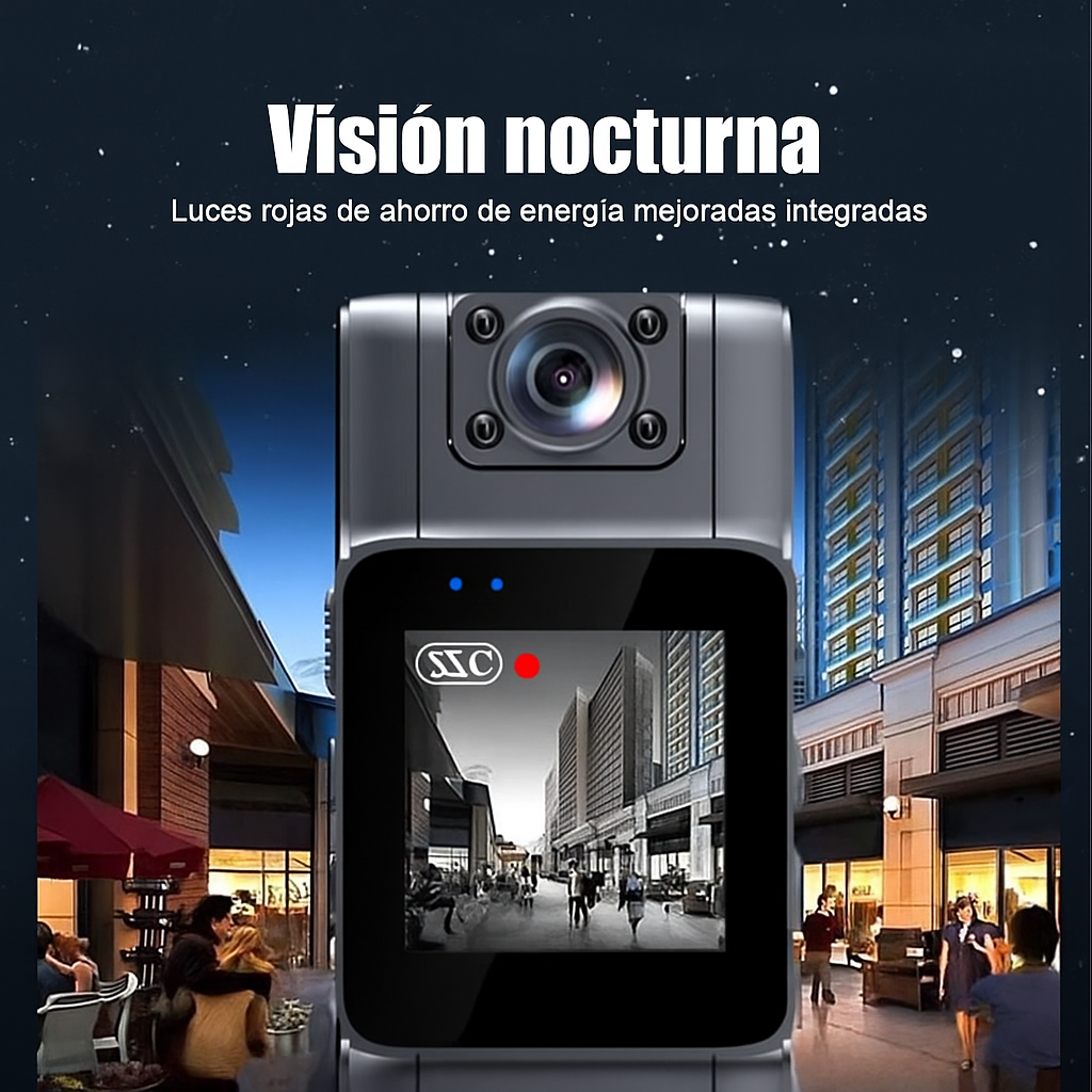 Cámara Corporal 180° Profesional con Visión Nocturna