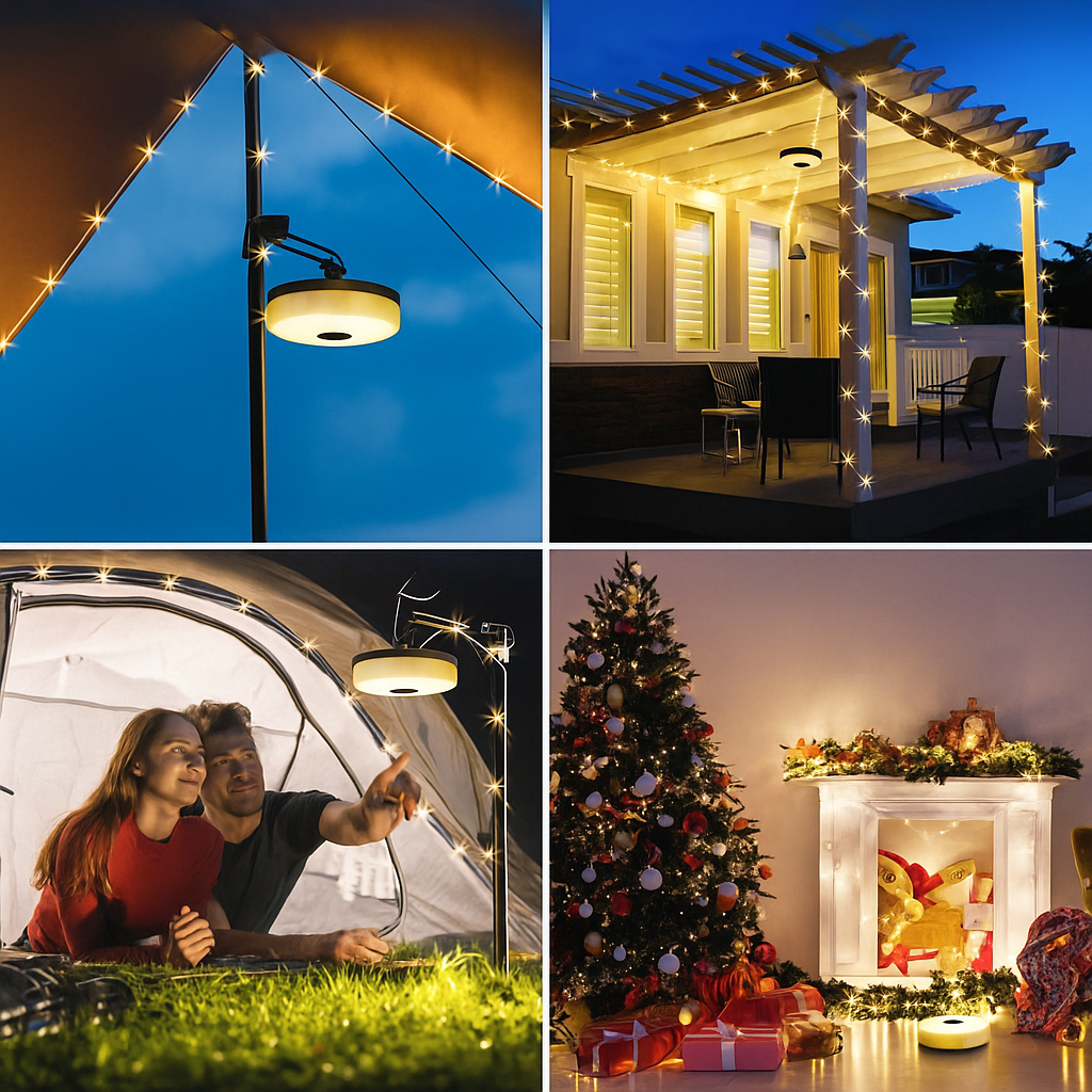 Luces de Cadena de Navidad Exteriores Recargables USB – Blanco Cálido y Multicolor