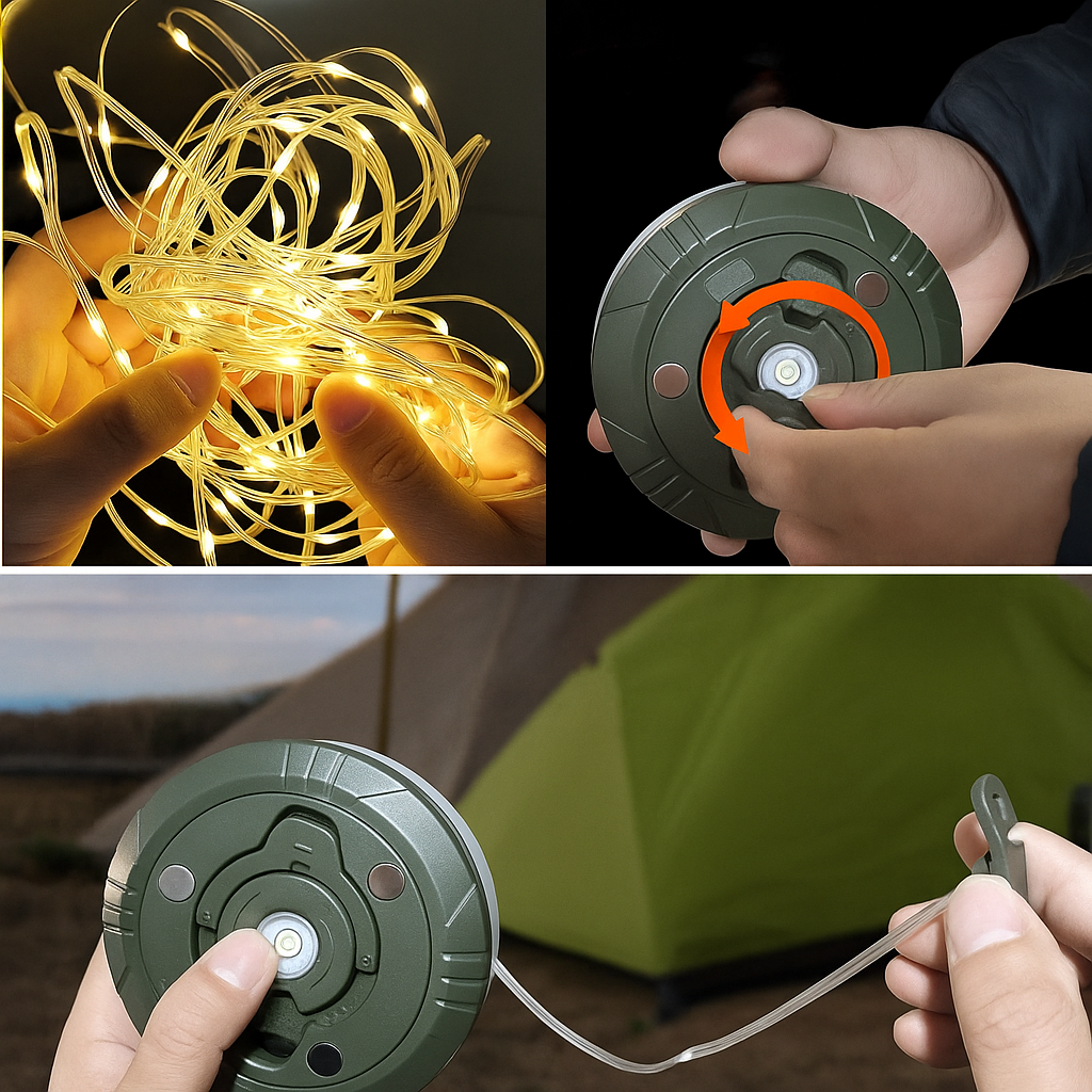 Luces de Cadena de Navidad Exteriores Recargables USB – Blanco Cálido y Multicolor