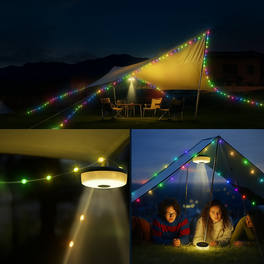 Luces de Cadena de Navidad Exteriores Recargables USB – Blanco Cálido y Multicolor