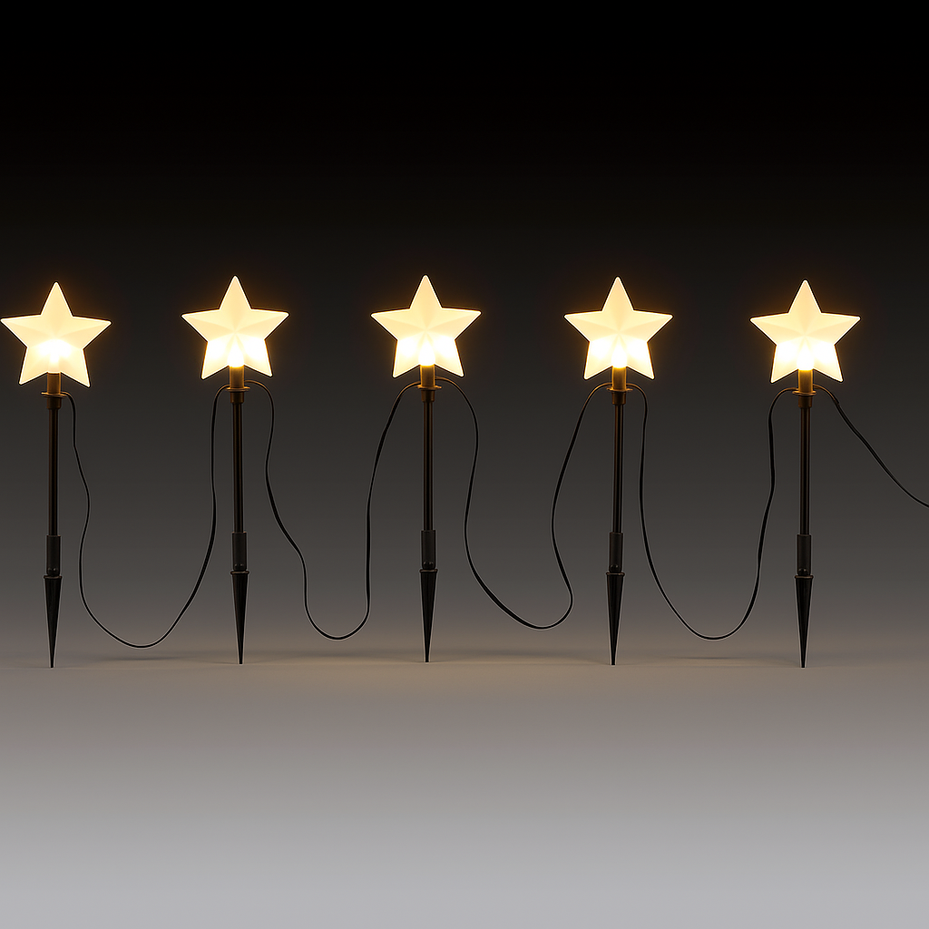 Luces de Estrella para Jardín – Decoración Navideña LED Exterior con Temporizador