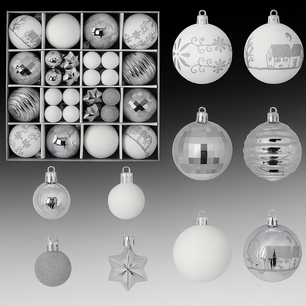 Bolas de Navidad de Plástico Irrompibles – Conjunto de Adornos Elegantes para Árbol