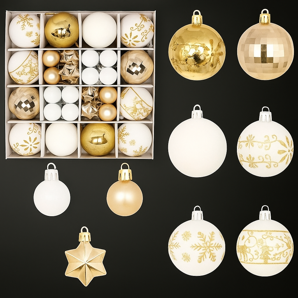 Bolas de Navidad de Plástico Irrompibles – Conjunto de Adornos Elegantes para Árbol