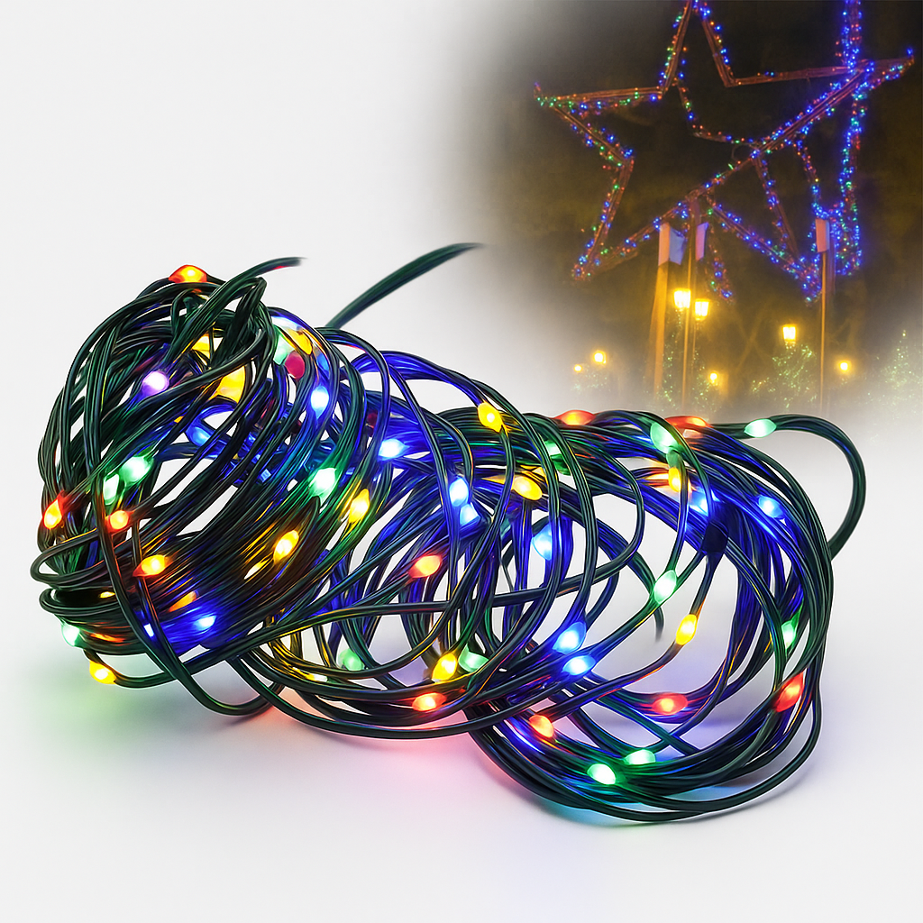 Luces LED de Navidad Multicolor para Exteriores – Cuerda Impermeable IP65