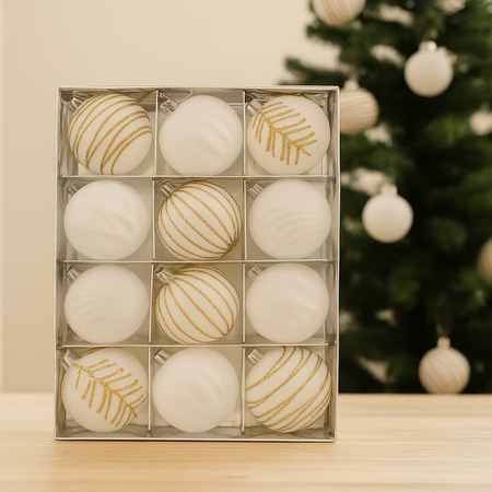 Bolas de Navidad Brillantes 12ud – Diseño Único y Toque de Lujo