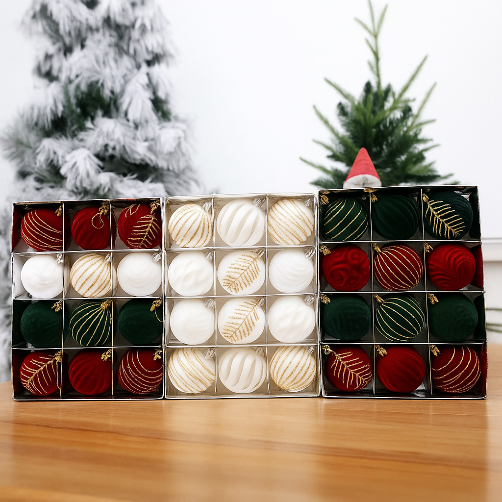 Bolas de Navidad Brillantes 12ud – Diseño Único y Toque de Lujo