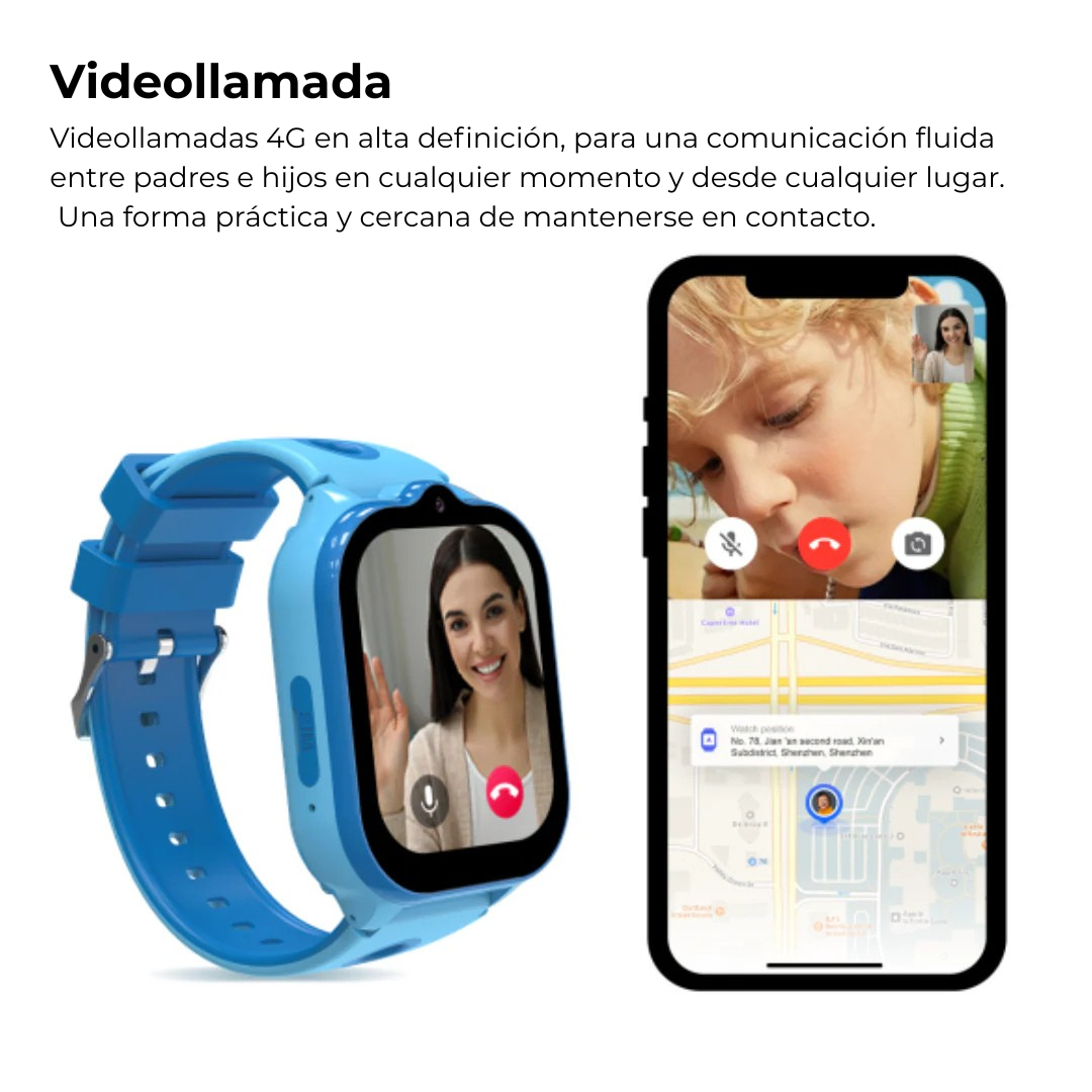 Reloj GPS Resistente al Agua para Niños | SOS, Llamadas 4G, Juegos Educativos y Seguimiento de Actividad