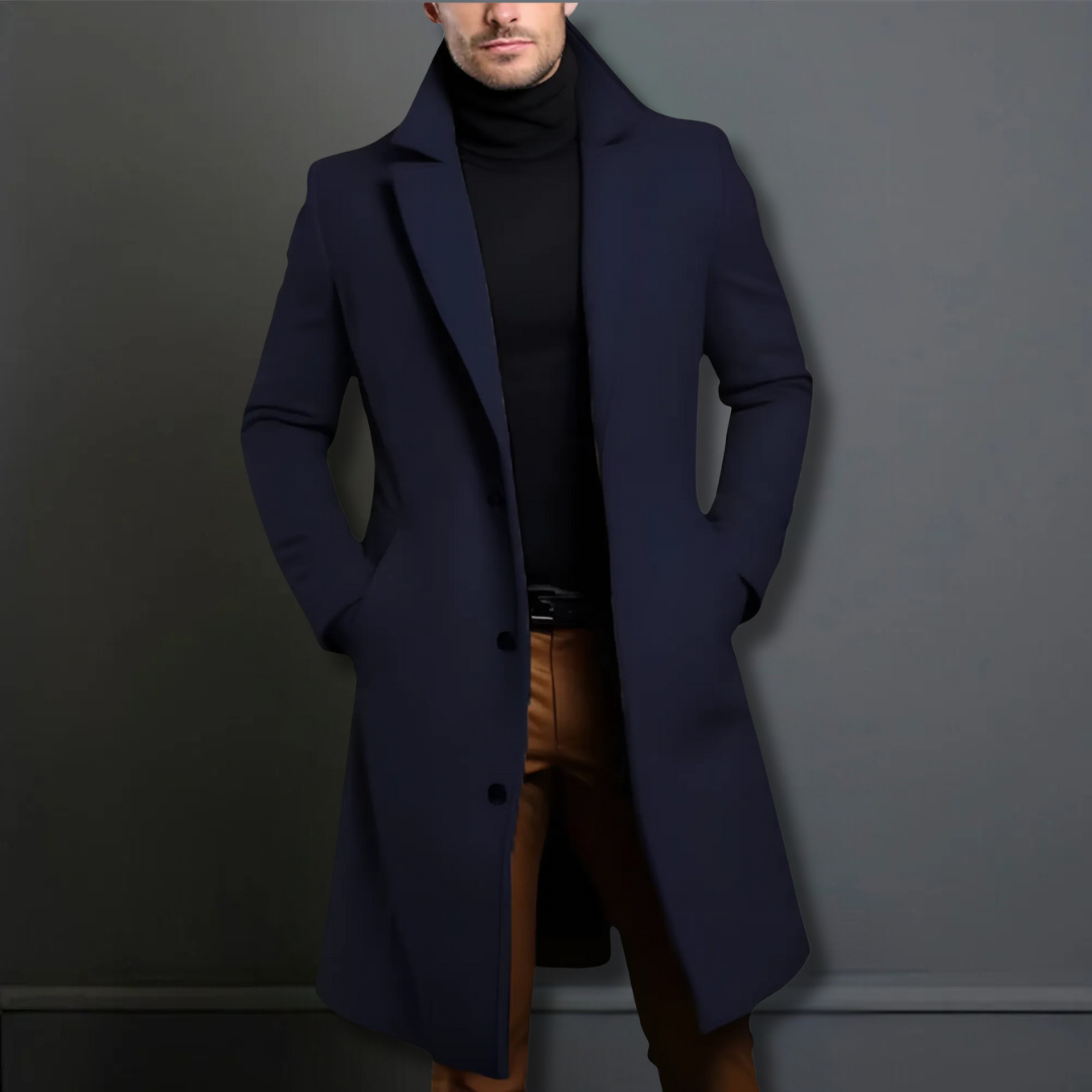 Abrigo Largo de Lana para Hombre – Clásico, Elegante y Perfecto para Invierno