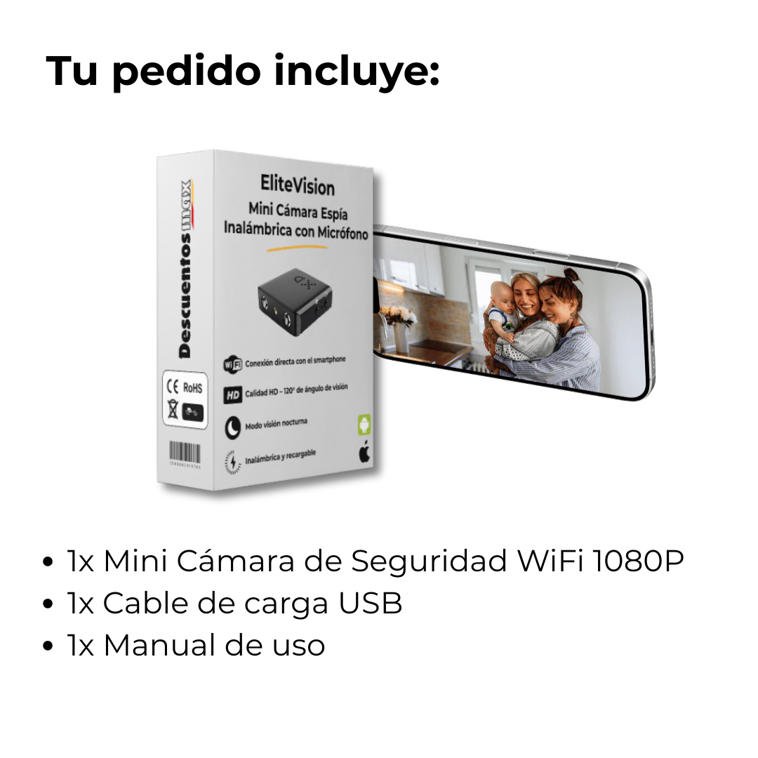Mini Cámara Espía | Vigilancia Discreta, Visión Nocturna & Detección de Movimiento – EliteVision