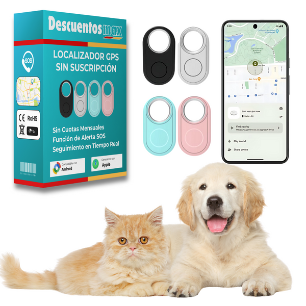 Localizador GPS para Perro Discreto – Seguimiento Global con Android & Apple Find My – Sin Cuotas Mensuales