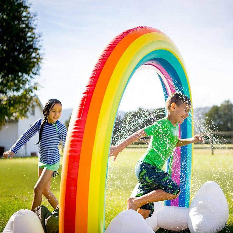 Rociador inflable arcoíris | Juego de agua para jardín