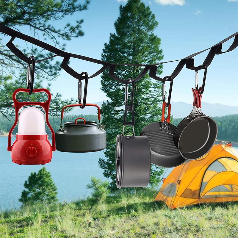 Cuerda colgante para camping | Sistema de sujeción para ropa y accesorios